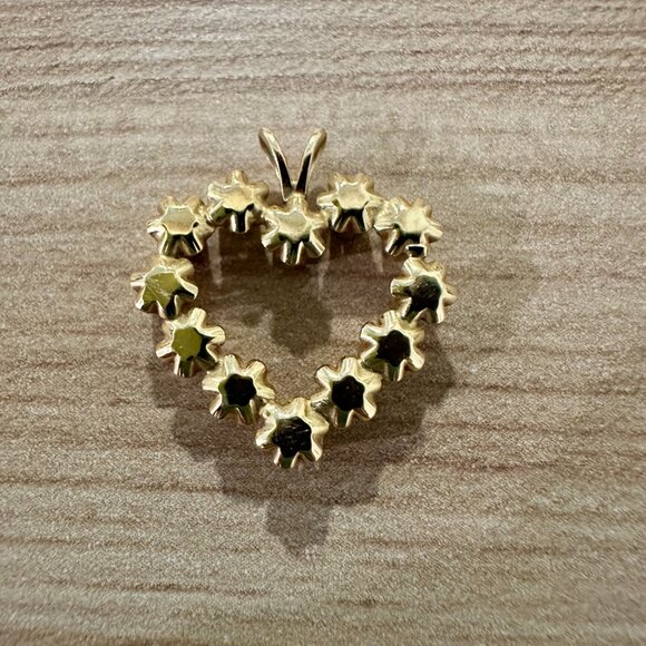 14K Gold Diamond Heart Pendant - Picture 2 of 4